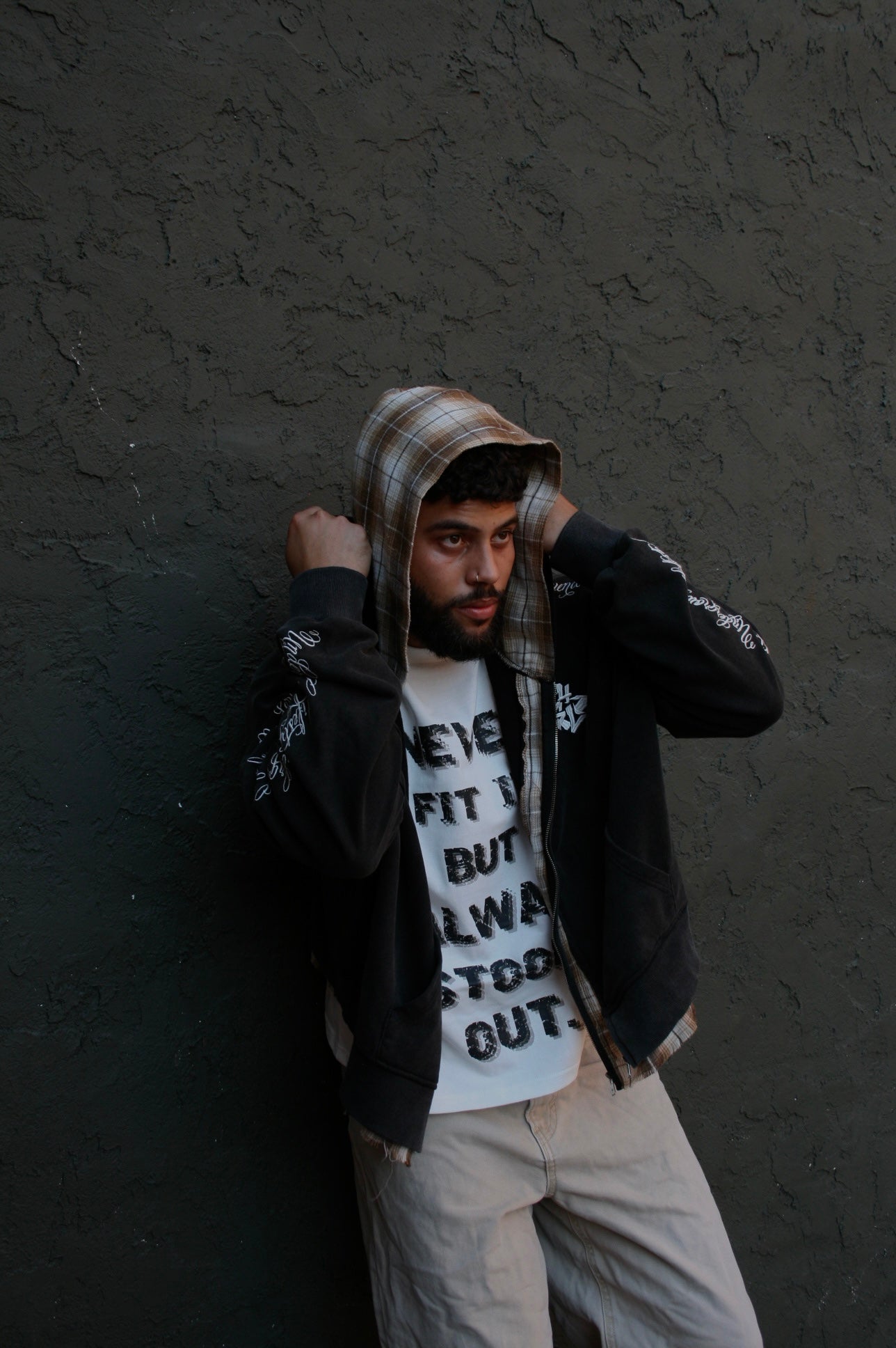 Double Hooded Flannel Zip-Up