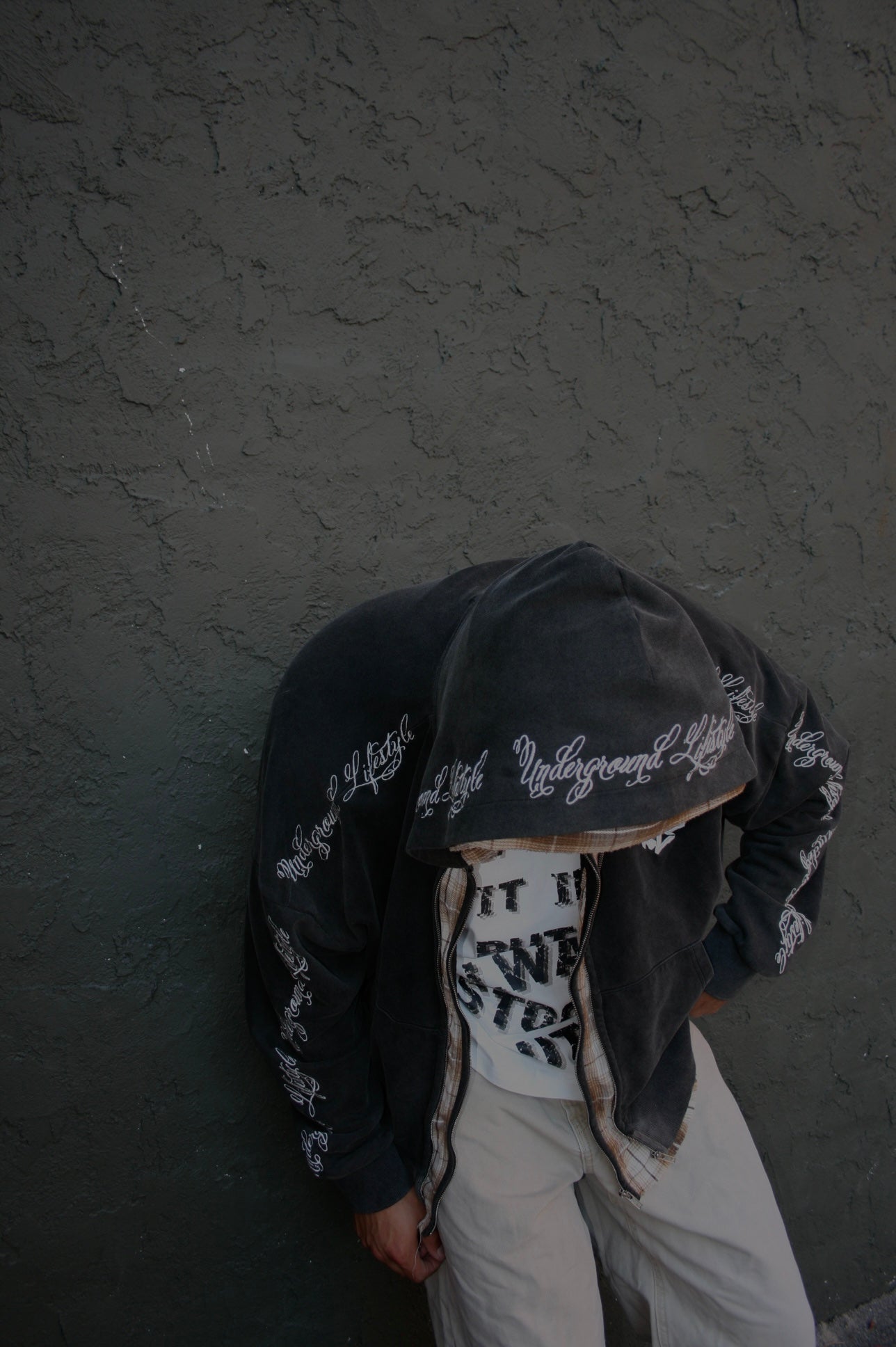 Double Hooded Flannel Zip-Up