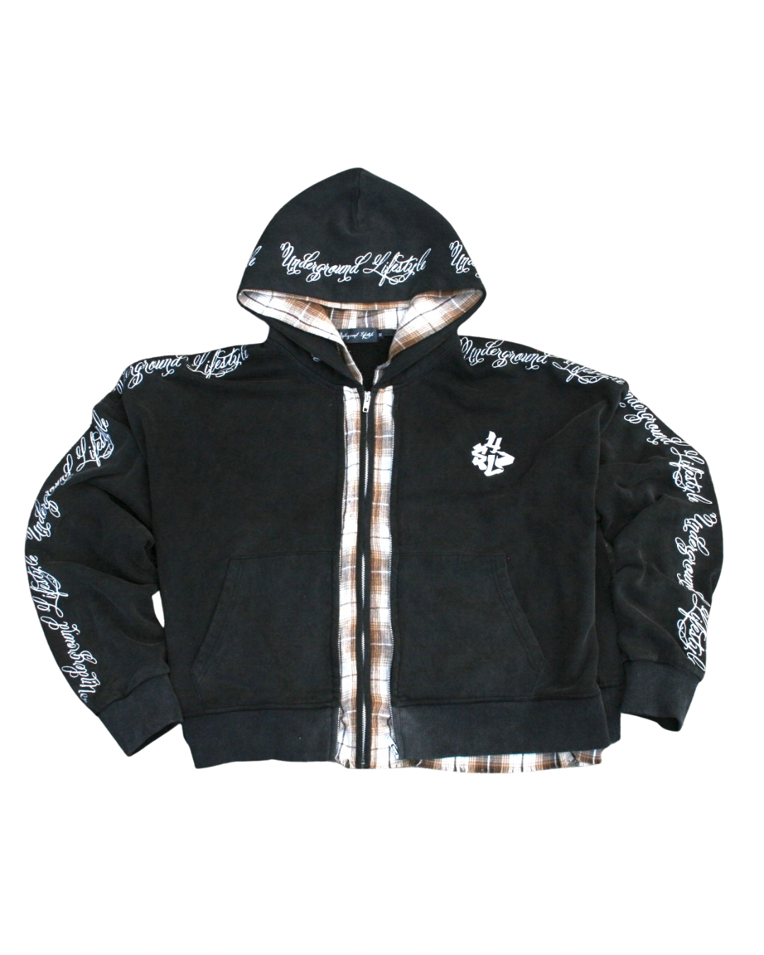 Double Hooded Flannel Zip-Up