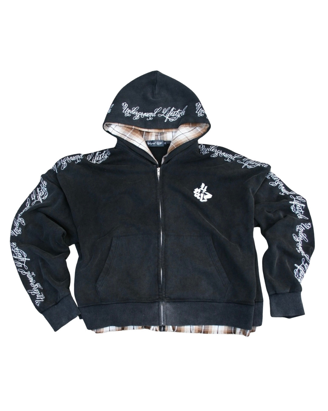 Double Hooded Flannel Zip-Up