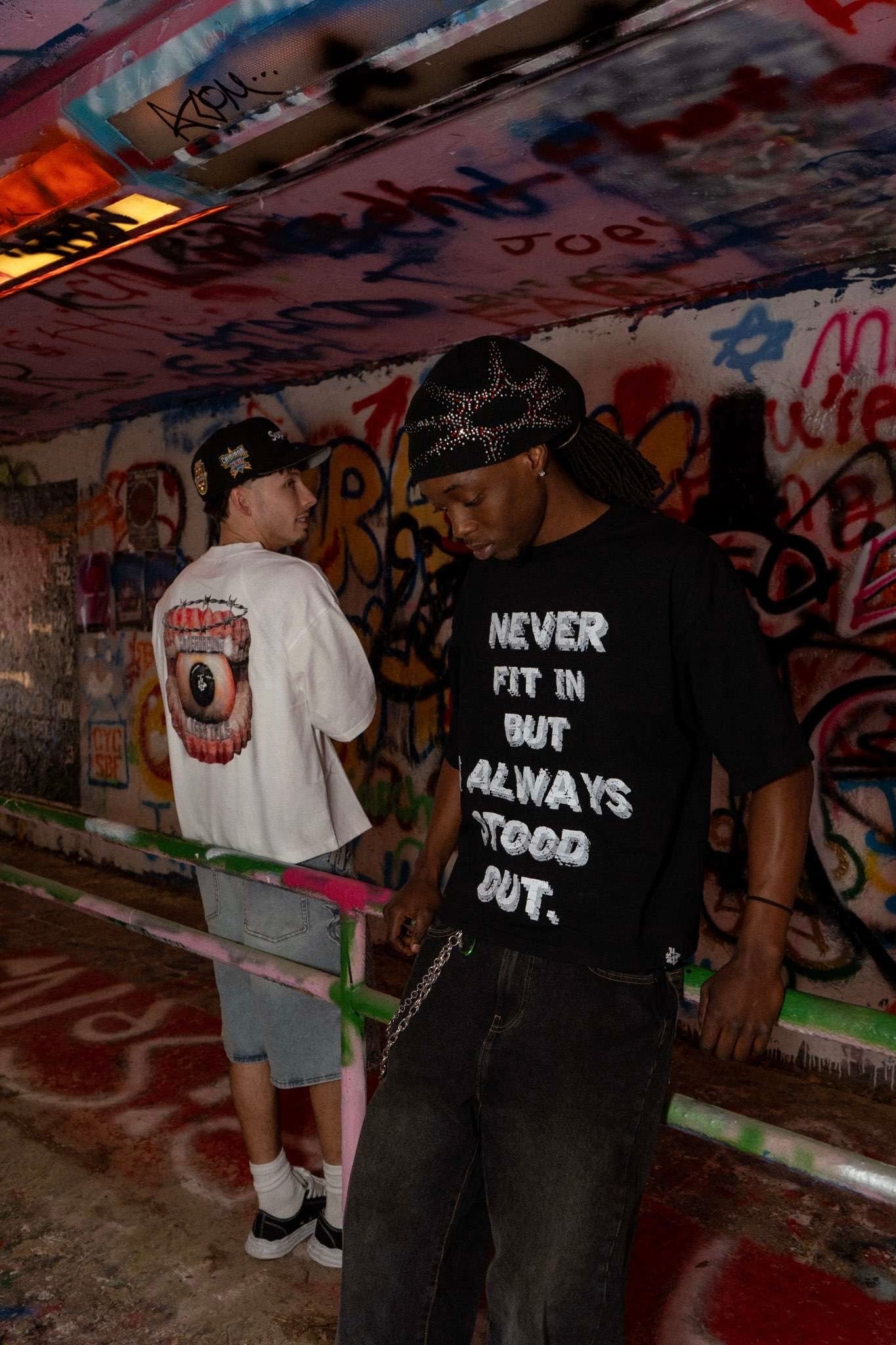 Black "Stand Out" Statement Tee