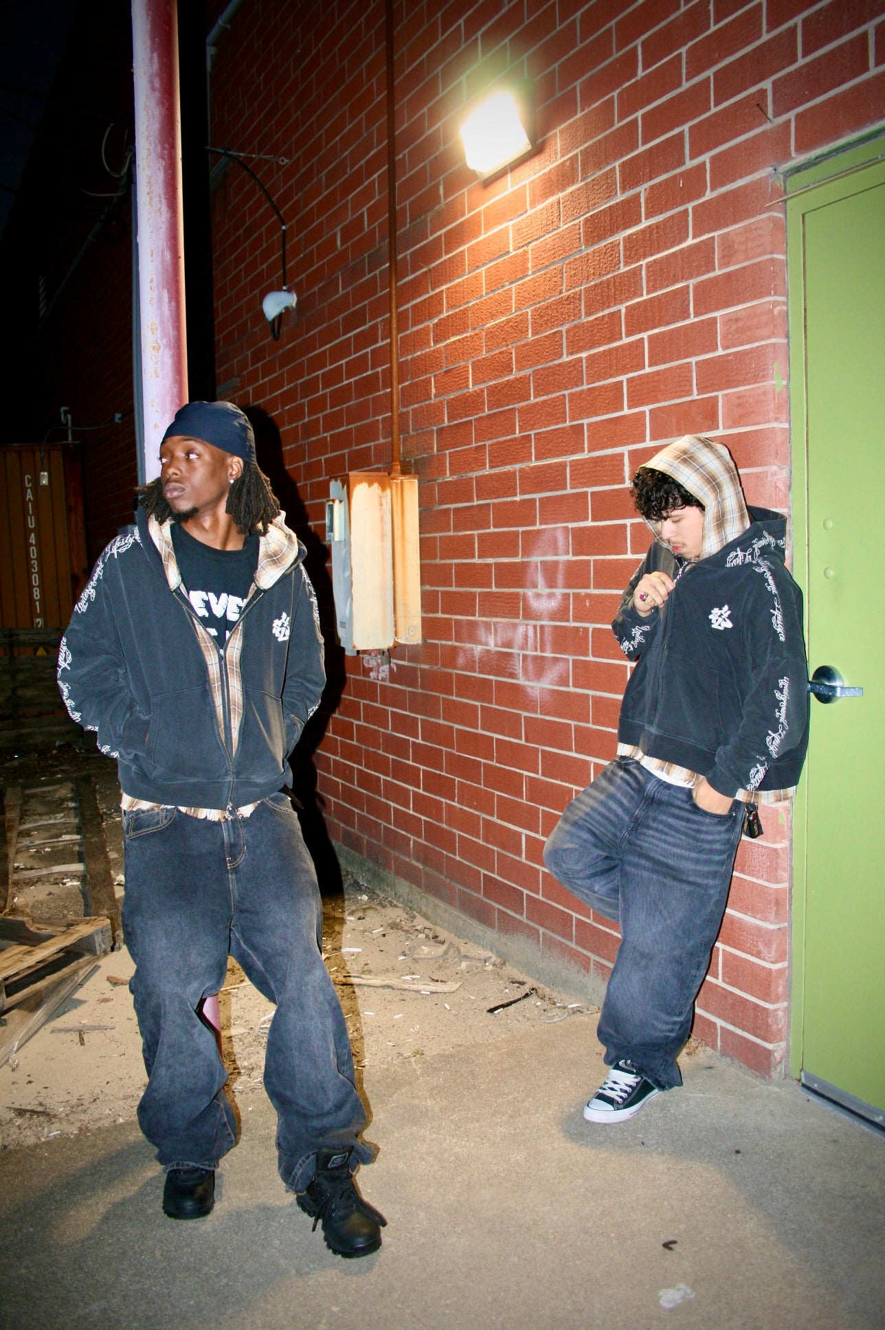 Double Hooded Flannel Zip-Up