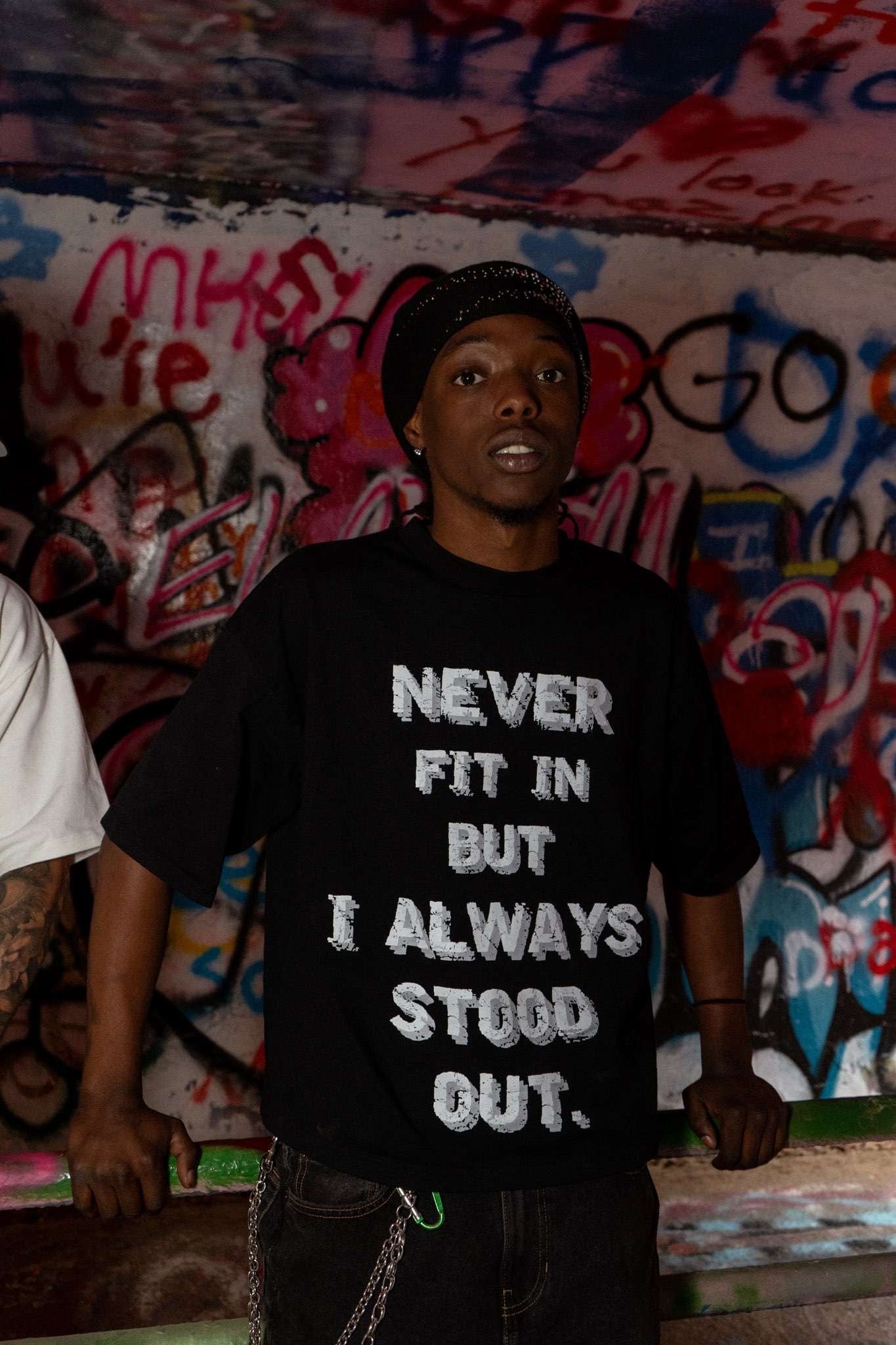 Black "Stand Out" Statement Tee